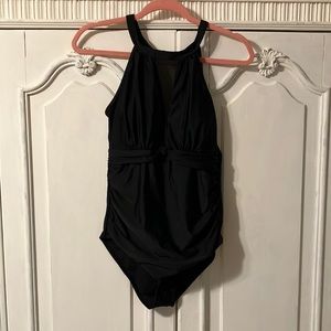 NWT black with mesh one piece swimsuit medium